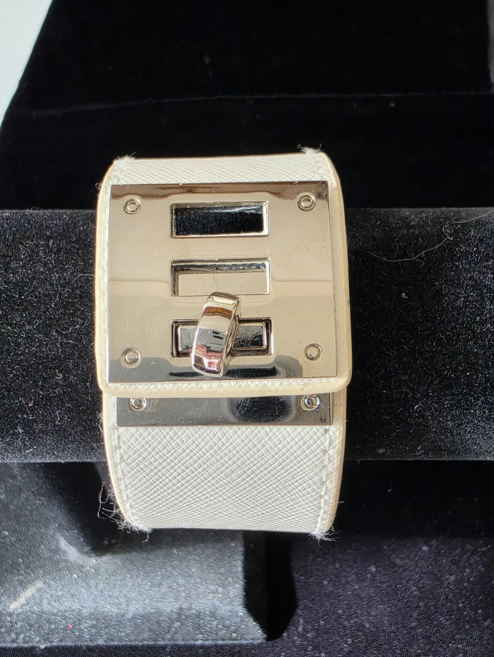 White Leather Cuff Bracelet